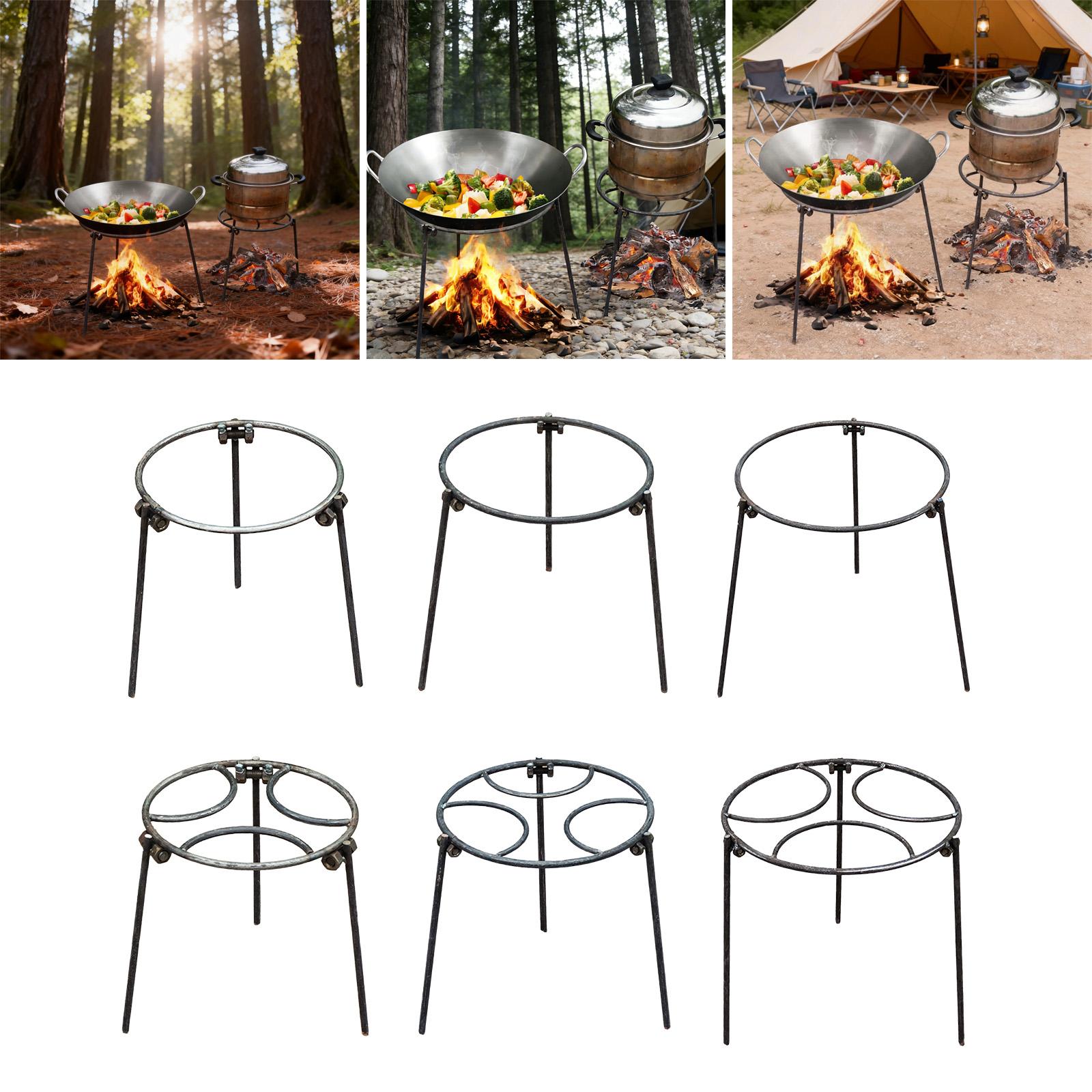 Camping Cooking Wok - Suporte Tripé para Fogueira, Suporte Multifuncional