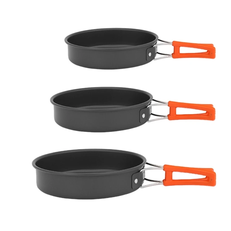 Camping Cooking Wok - Frigideira portátil com saco armazenamento, frigideiras