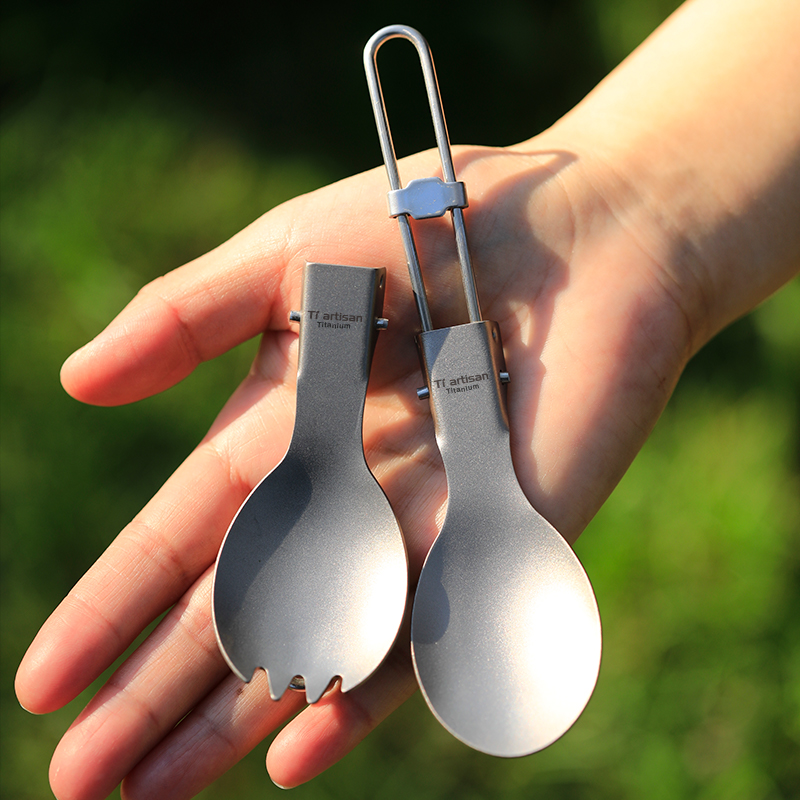 Camping Cooking Mug - Colher de Titânio Tiartisan Ultraleve Portátil