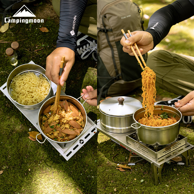 Camping Cooking Noodles - Panela a Vapor CAMPINGMOON S371 com