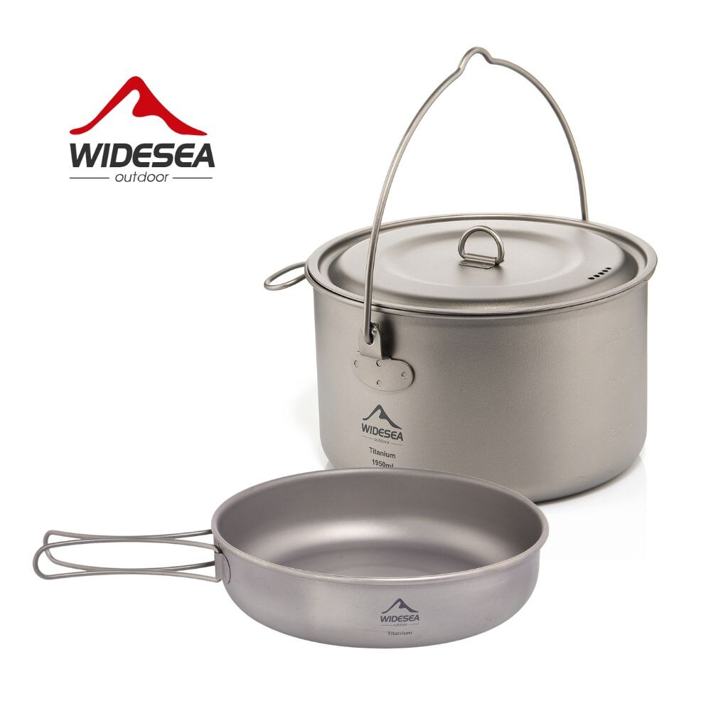 Camping Cooking Wok - Widesea-Conjunto De Panelas De Titânio, Camping