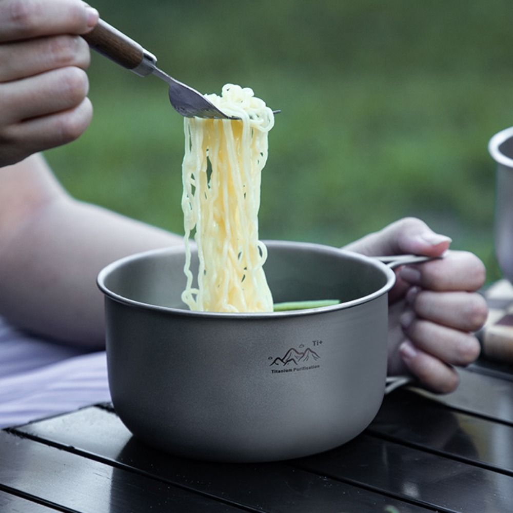 Camping Cooking Noodles - Panela Compacta de Titânio Dobrável para