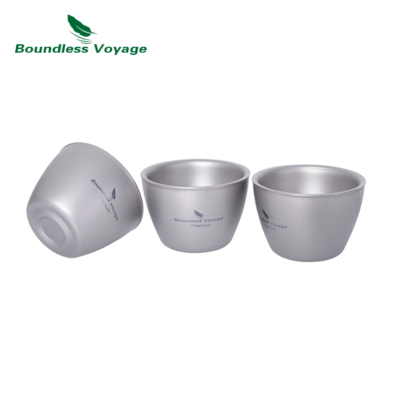 Camping Cooking Mug - Xícaras de chá de titânio 40ml,