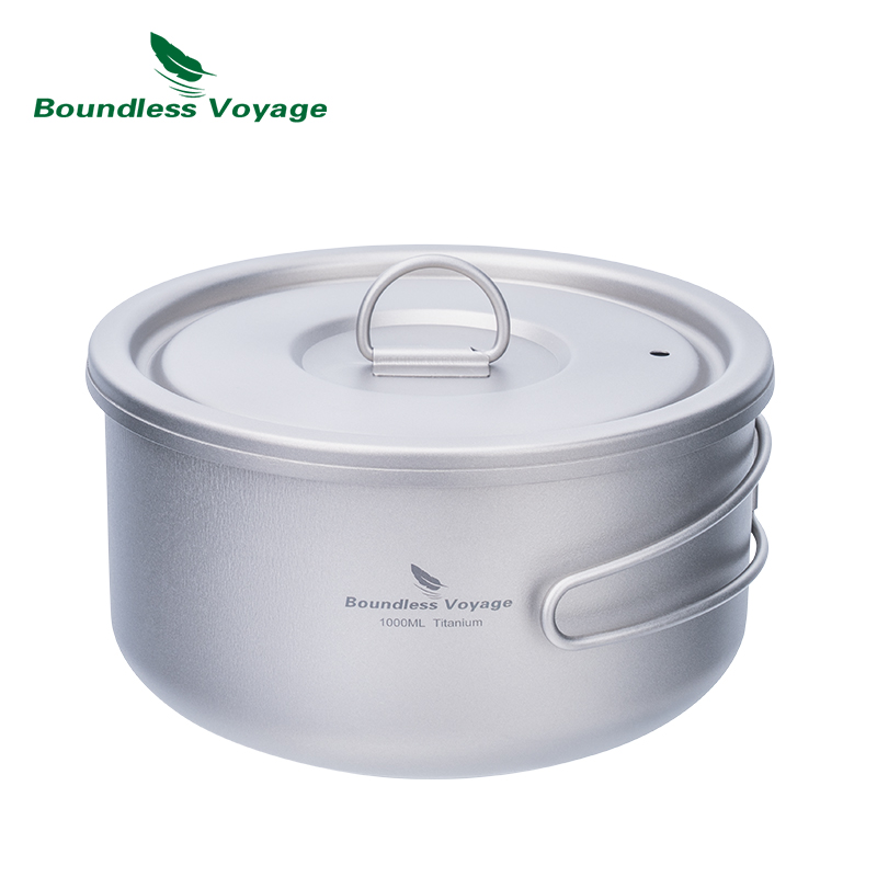 Camping Cooking Pot With Lid - Pote de acampamento de titânio Boundless