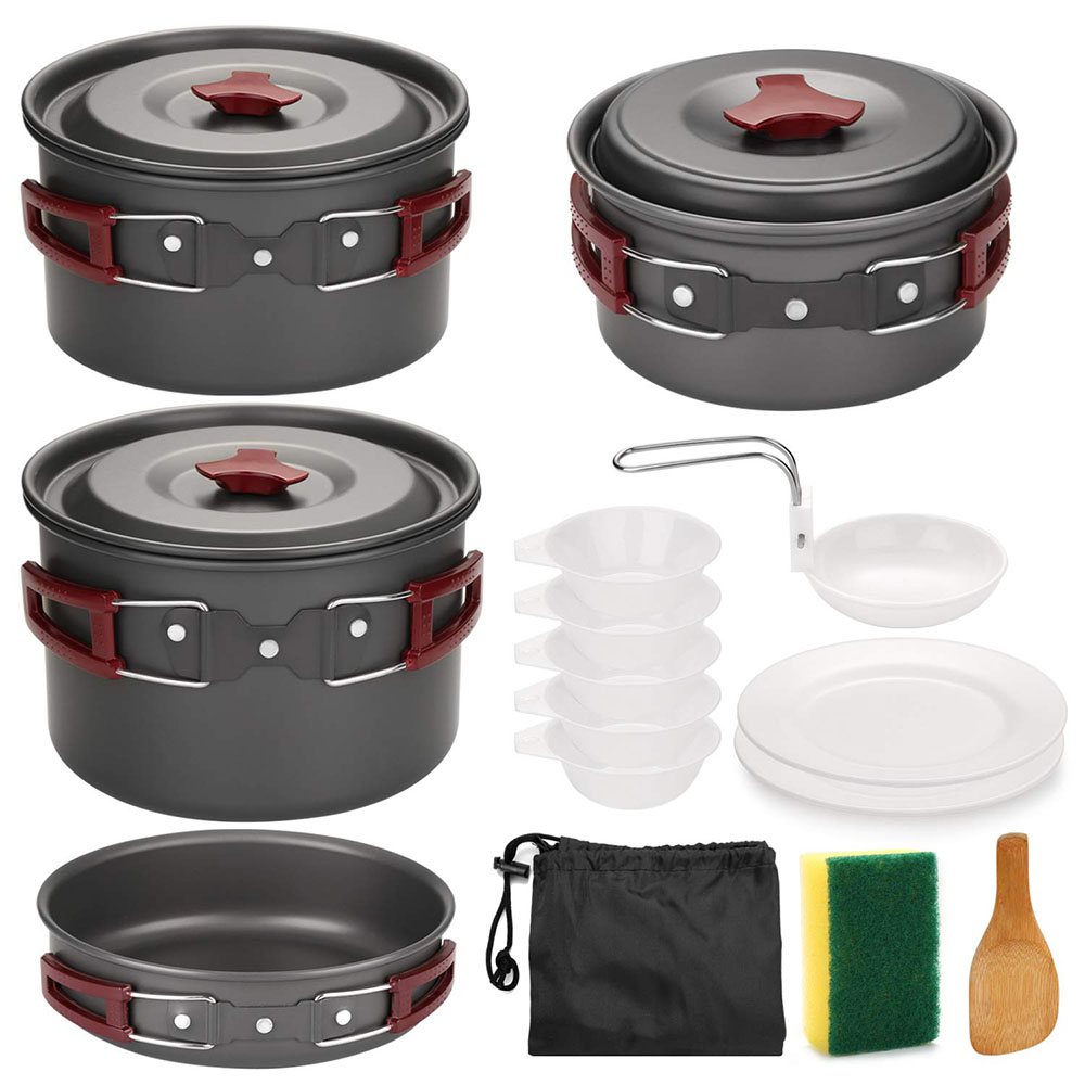 Camping Cooking Wok - Kit de panelas para acampamento ao