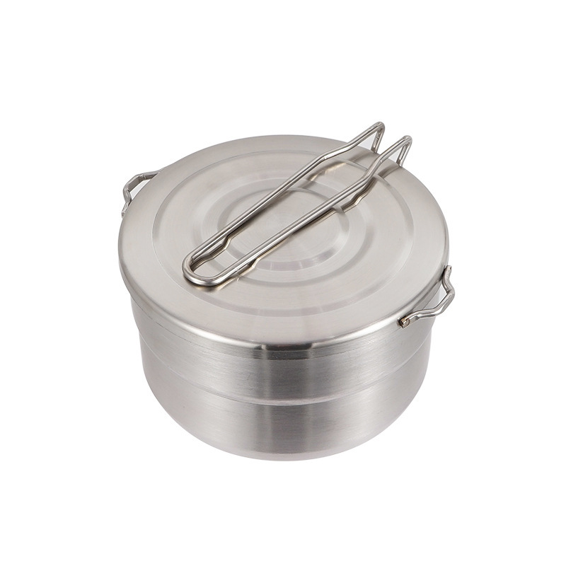 Panela de aço inoxidável ao ar - Camping Cooking Pot With Lid avaliação e preço