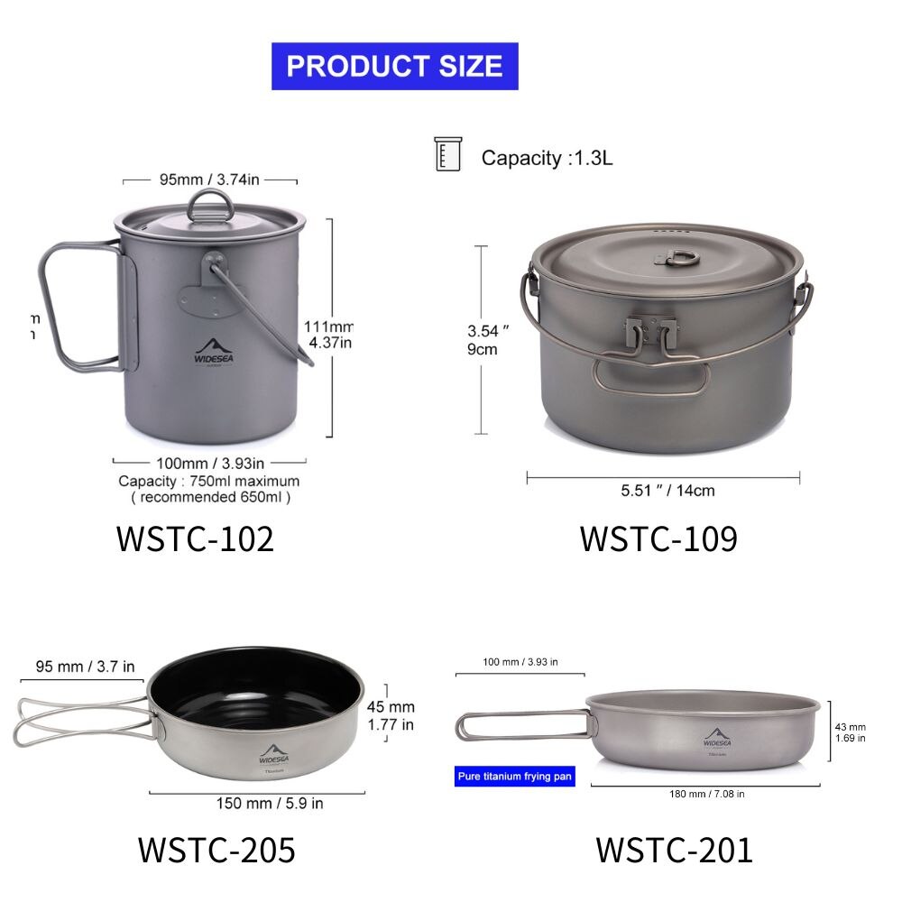 Widesea-Conjunto De Panelas De - Camping Cooking Wok avaliação e preço