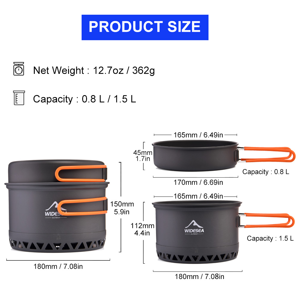 Widesea acampamento 1.3l 2.3l  - Camping Cooking Set Jetboil avaliação e preço