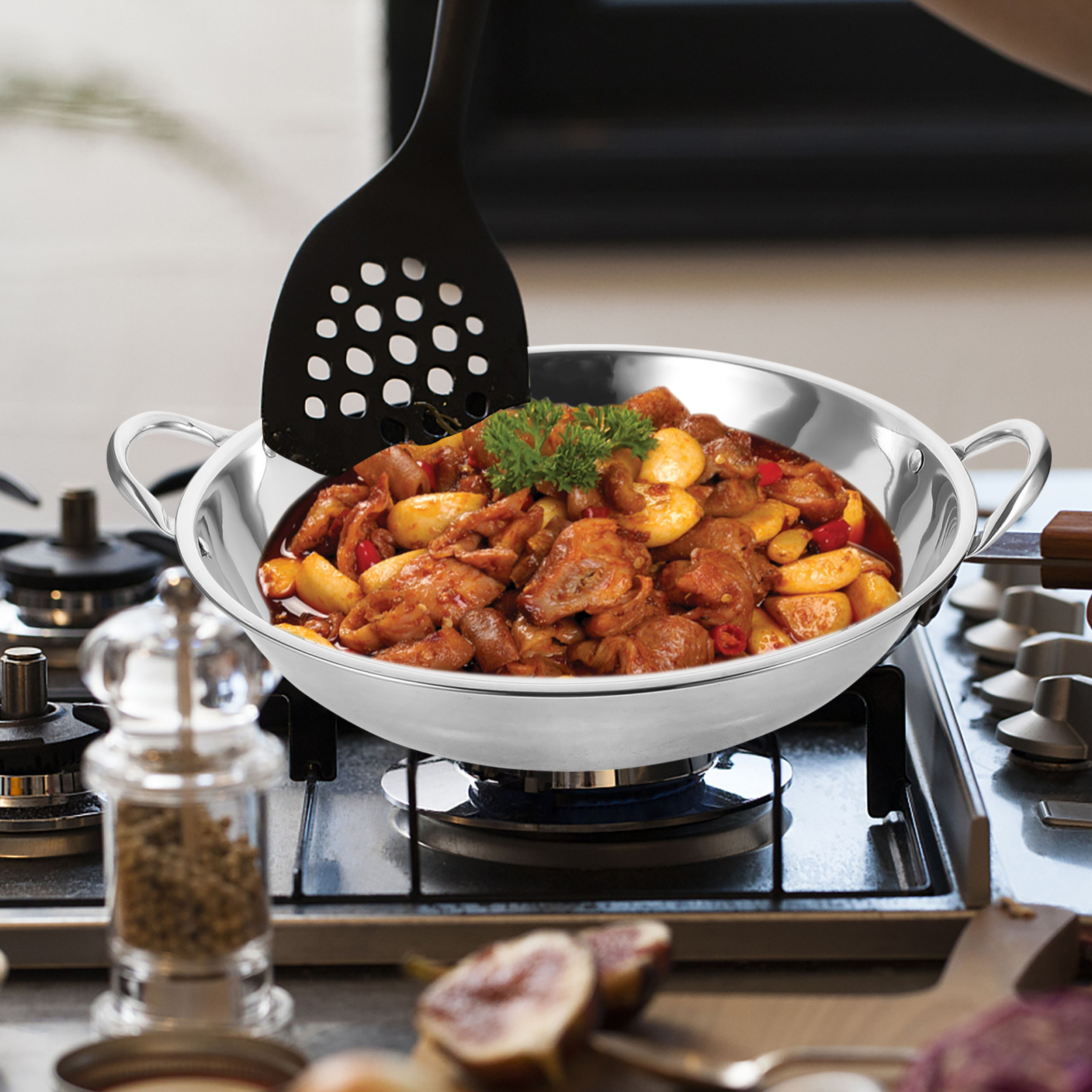 Panela Wok de Aço Inoxidável c - Camping Cooking Wok avaliação e preço