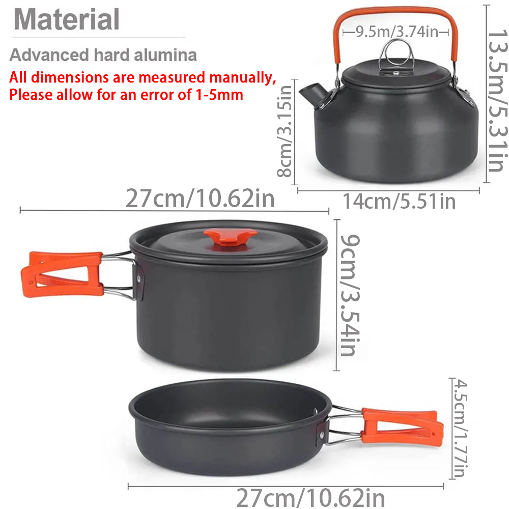 1 pçs/1 conjunto kit de panela - Camping Cooking Pack avaliação e preço