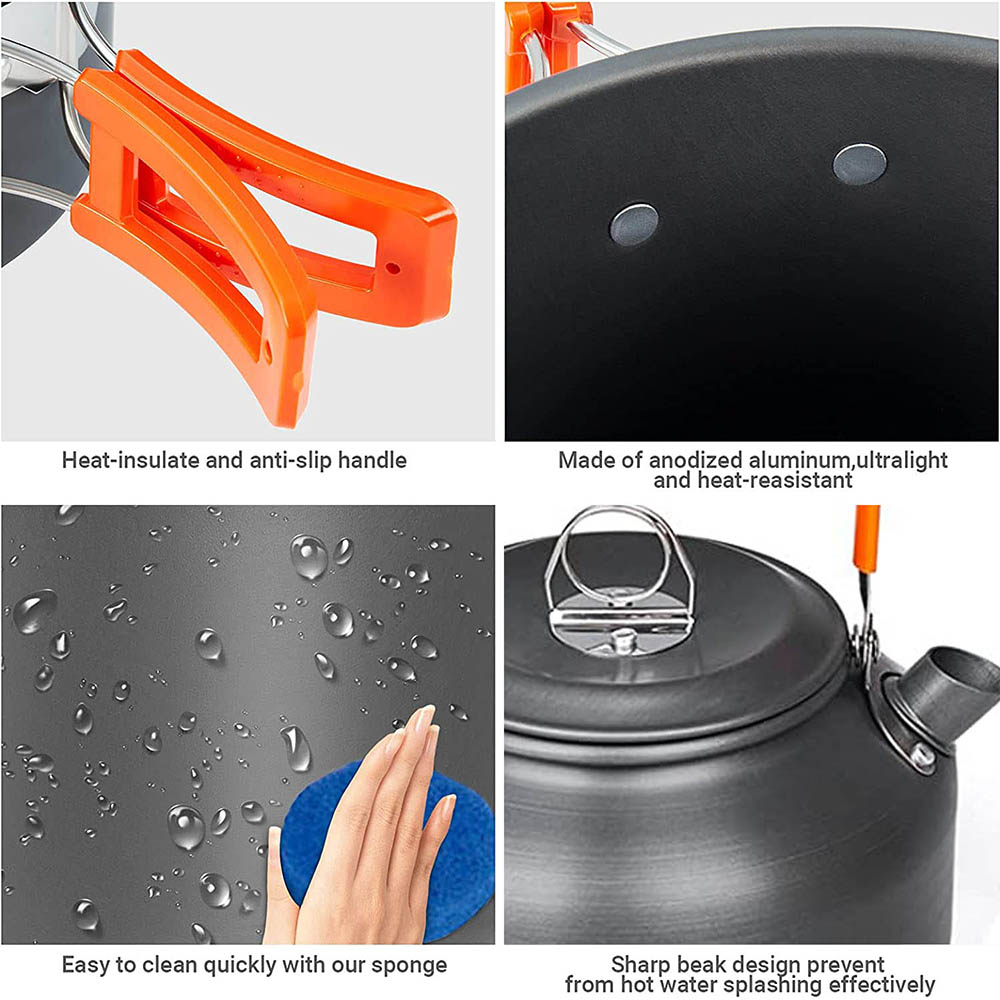 1 pçs/1 conjunto kit de panela - Camping Cooking Pack avaliação e preço