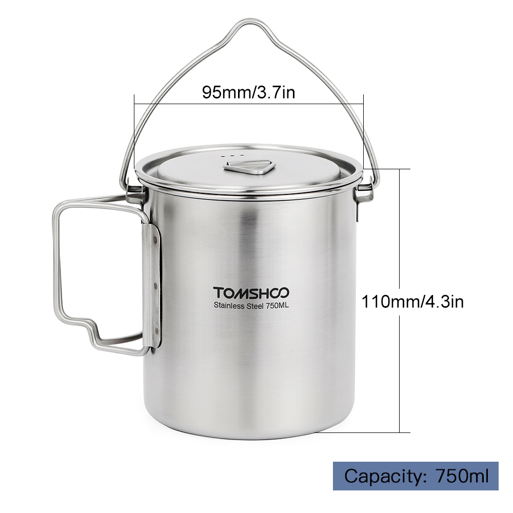 TOMSHOO Caneca de Água Portáti - Camping Cooking Pot With Lid avaliação e preço