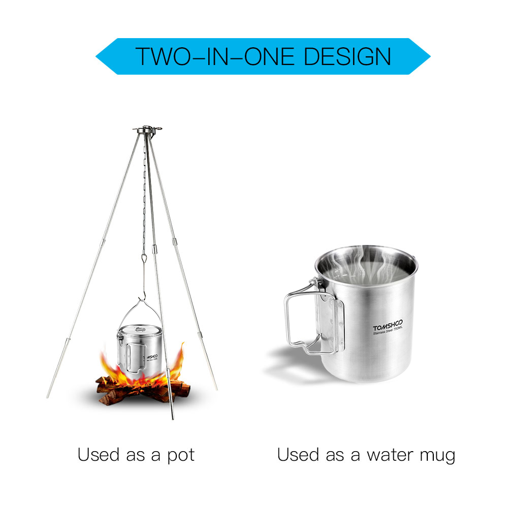 TOMSHOO Caneca de Água Portáti - Camping Cooking Pot With Lid avaliação e preço