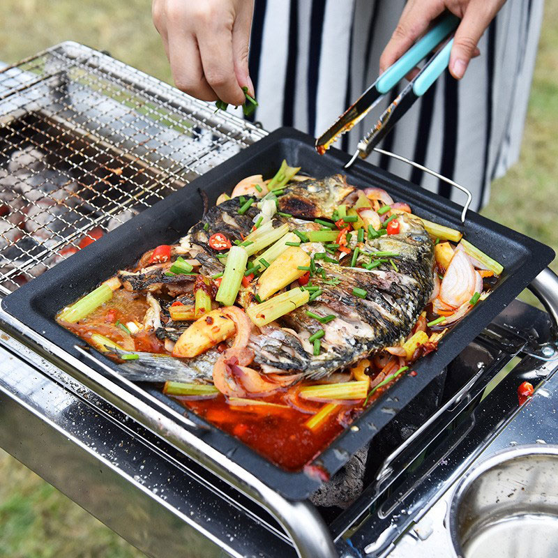 Panela de Grelhar Quadrada Gro - Camping Cooking Plate avaliação e preço