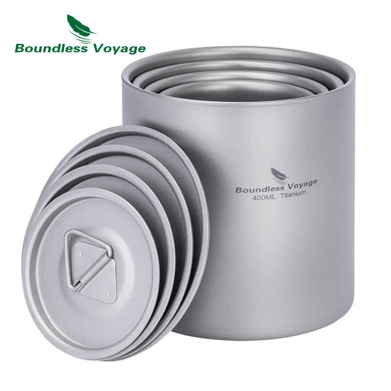 Copos de parede dupla de titân - Camping Cooking Mug avaliação e preço