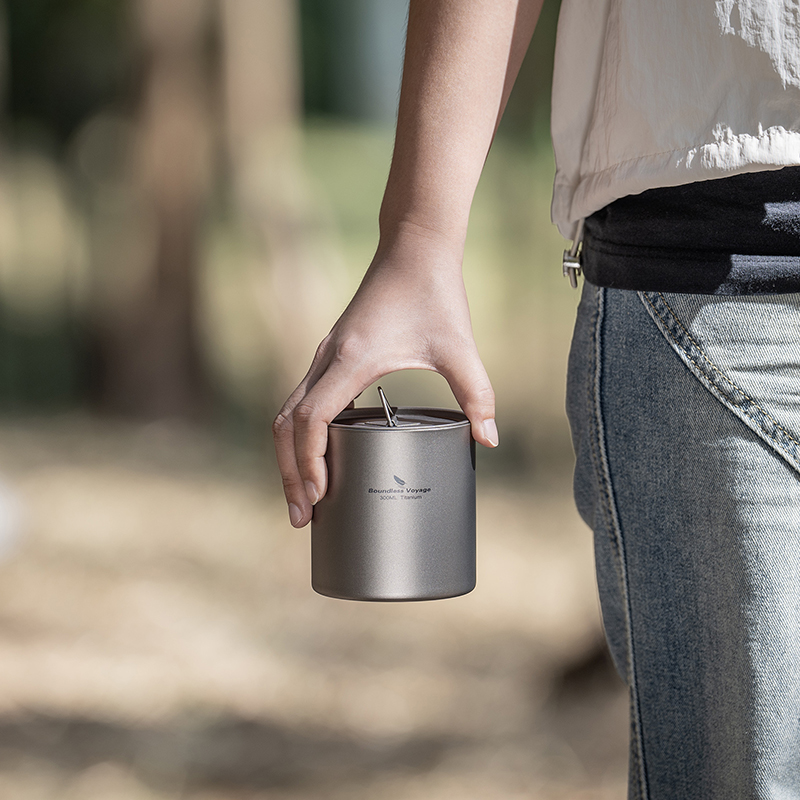 Copos de parede dupla de titân - Camping Cooking Mug avaliação e preço