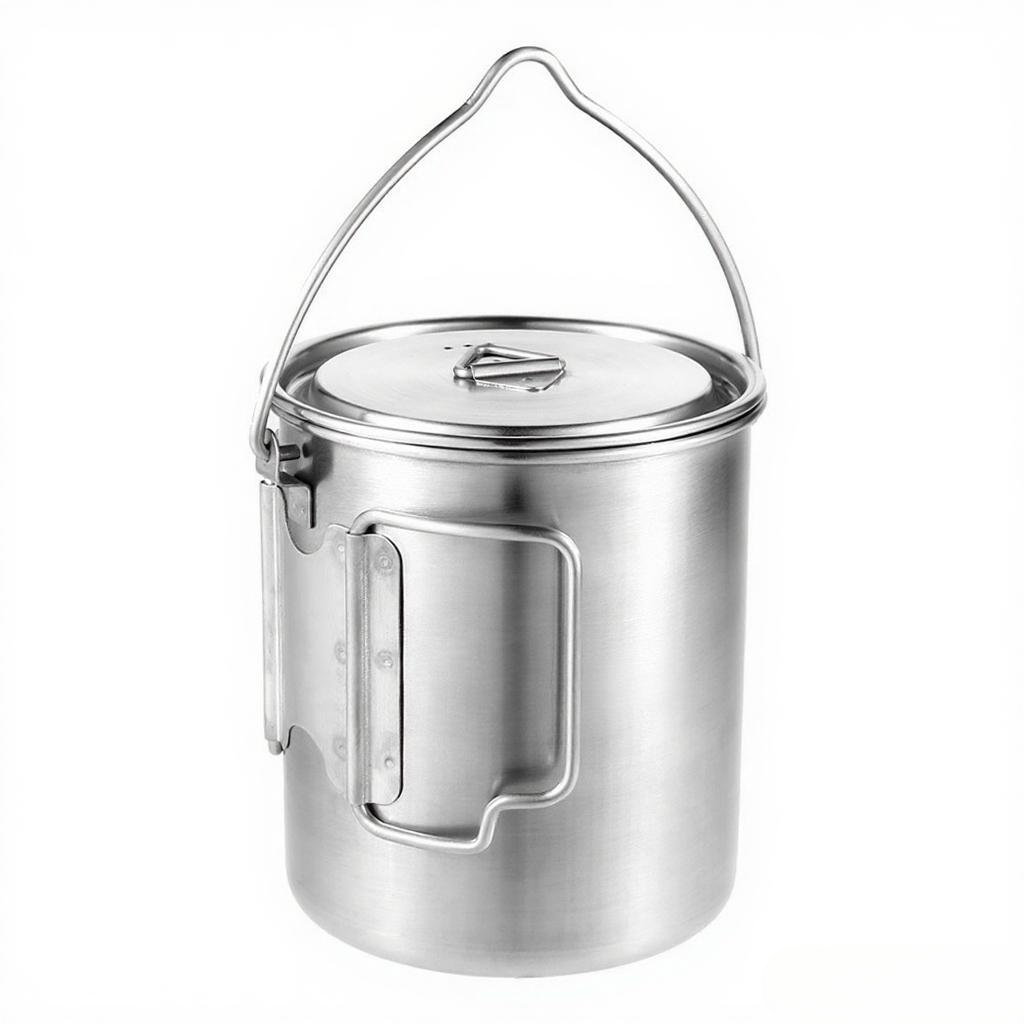 Caneca de Água Portátil de Aço - Camping Cooking Pot With Lid avaliação e preço
