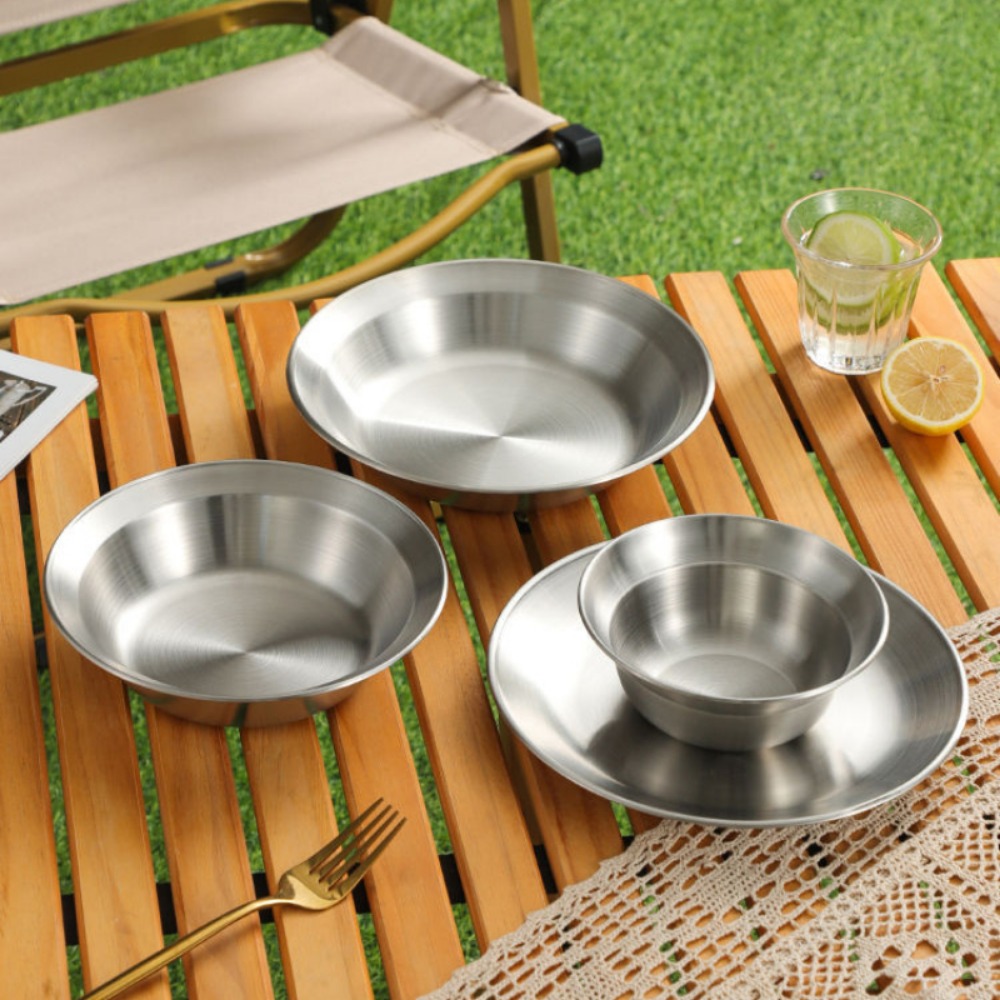 Conjunto de talheres de aço in - Camping Cooking Plate avaliação e preço