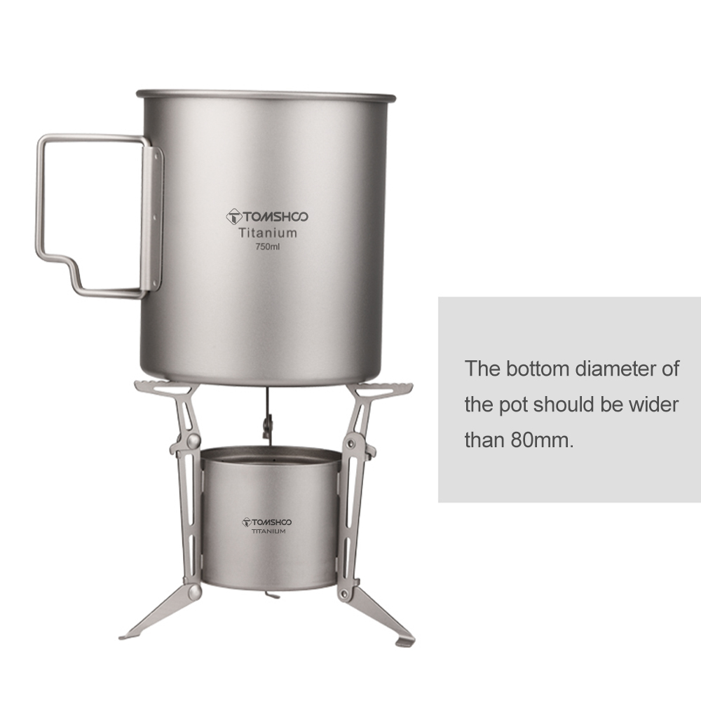 Fogareiro a Álcool TOMSHOO Ti  - Camping Cooking Pot With Lid avaliação e preço