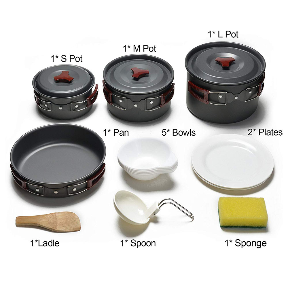 Kit de panelas para acampament - Camping Cooking Wok avaliação e preço